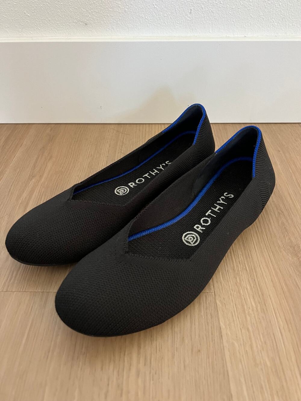 Rothy's Round Toe Black Flats Minimalist Shoe Women's 8